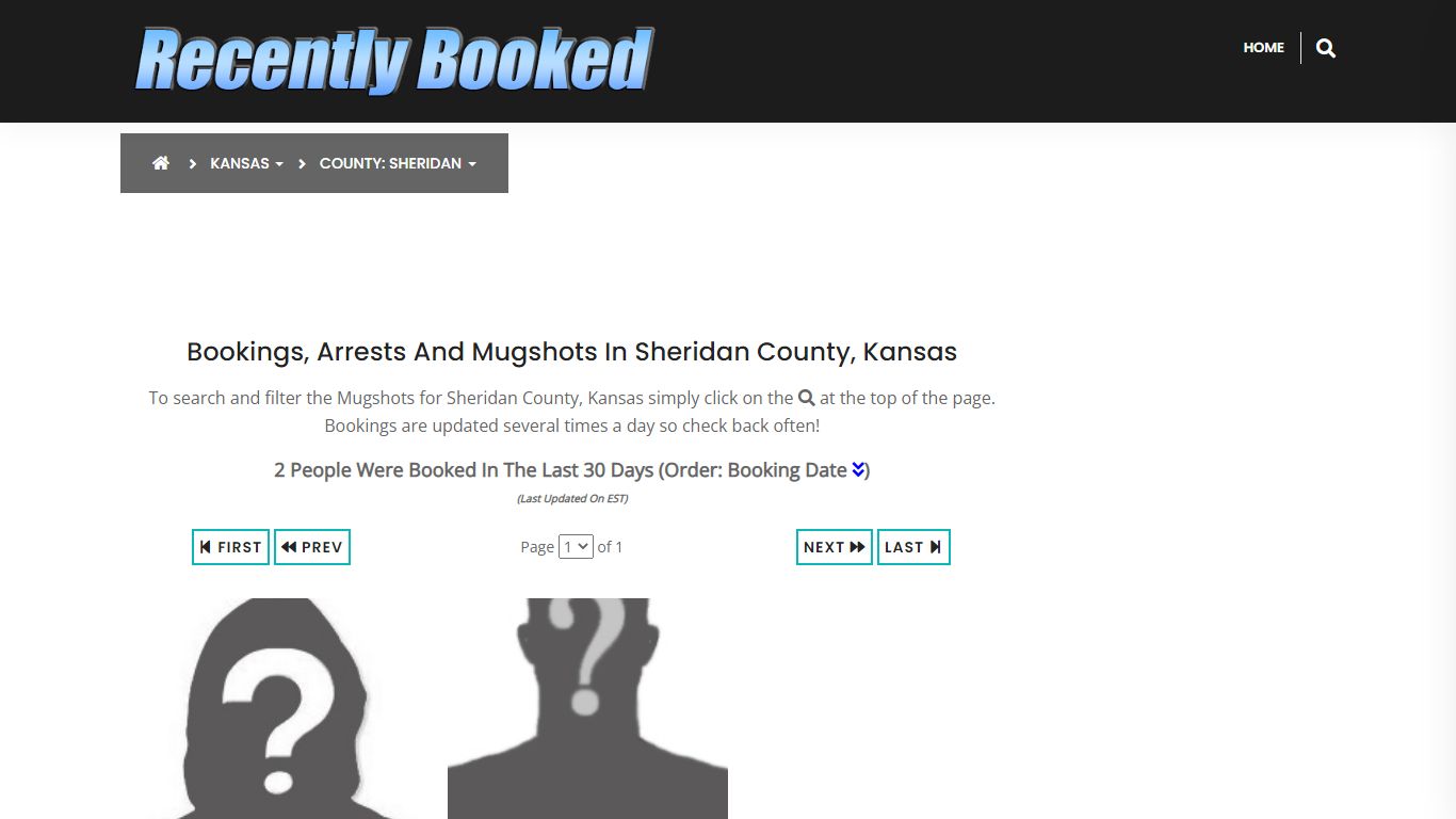 Bookings, Arrests and Mugshots in Sheridan County, Kansas - Recently Booked