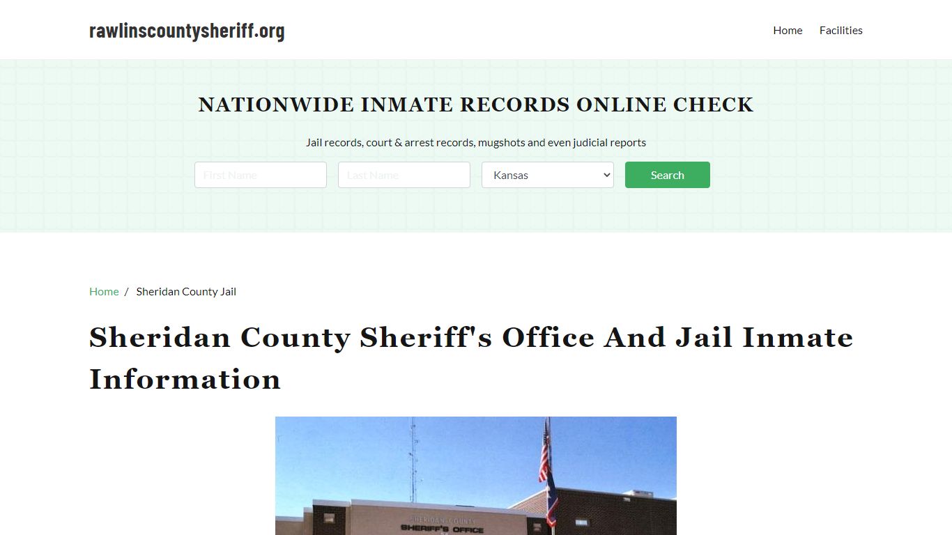 Sheridan County Sheriff, Kansas, Jail Inmate Search